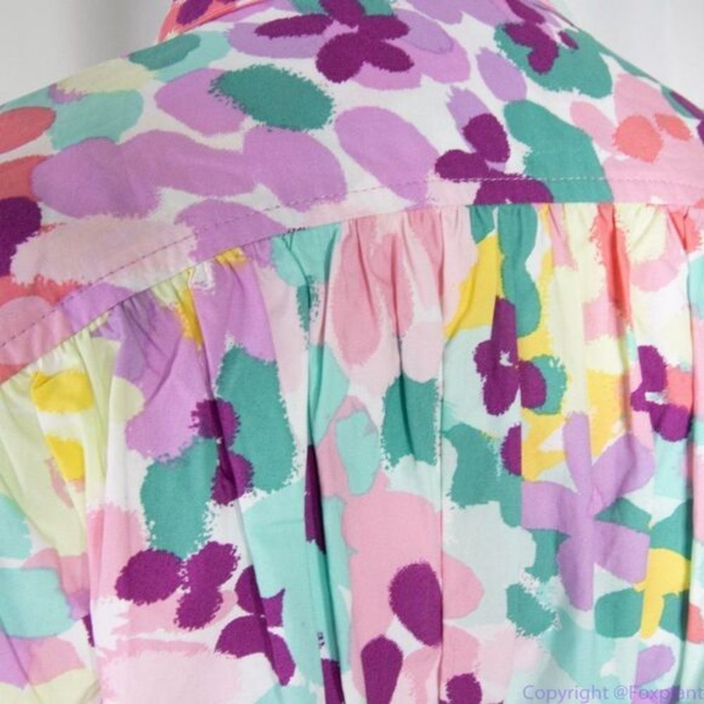 NWT kate spade Painted Petals Floral Cotton Shirtdress, Pastel - Picture 7 of 15